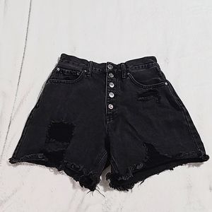 High waisted cotton shorts